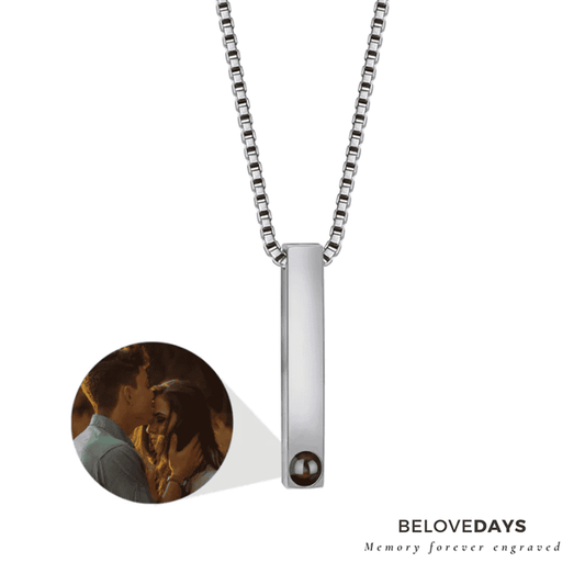 Beloved Necklace 3D Rectangular For Men (Stainless Steel)