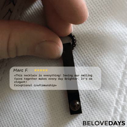 Beloved Necklace 3D Rectangular For Men (Stainless Steel)